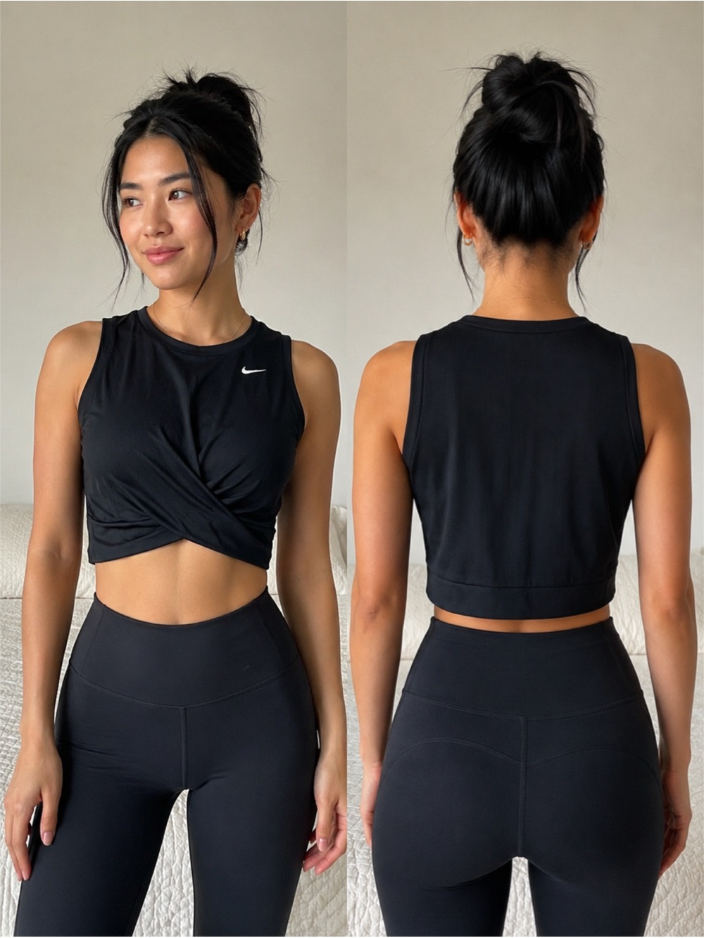 Nike Dri-Fit Cropped Twist Logo Training Tank - Picture 2 of 7